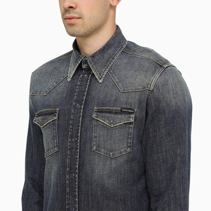 Dolce&Gabbana Blue Slim Denim Shirt
