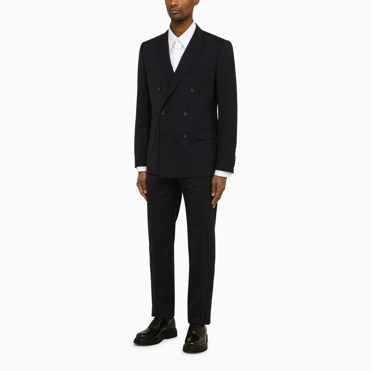 Dolce&Gabbana Dark Blue Wool Double Breasted Suit