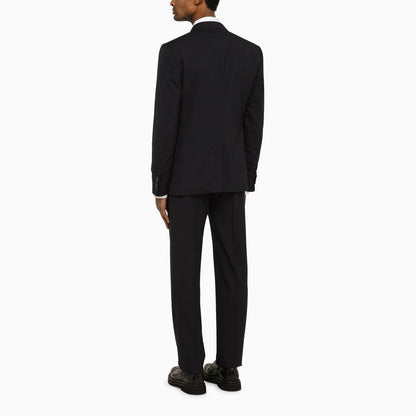 Dolce&Gabbana Dark Blue Wool Double Breasted Suit