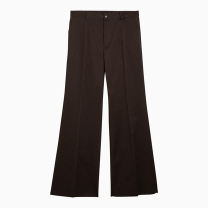 Dolce&Gabbana Brown Flared Cotton Trousers