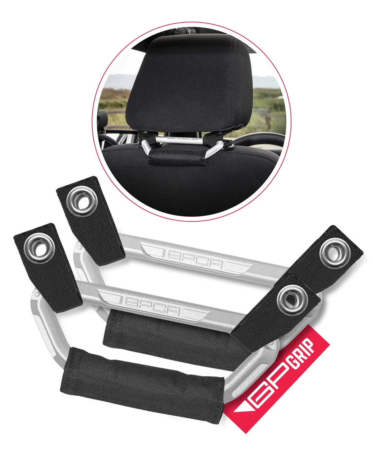 GP Back Grip PRO — Rear Headrest Handles for All Cars & Trucks