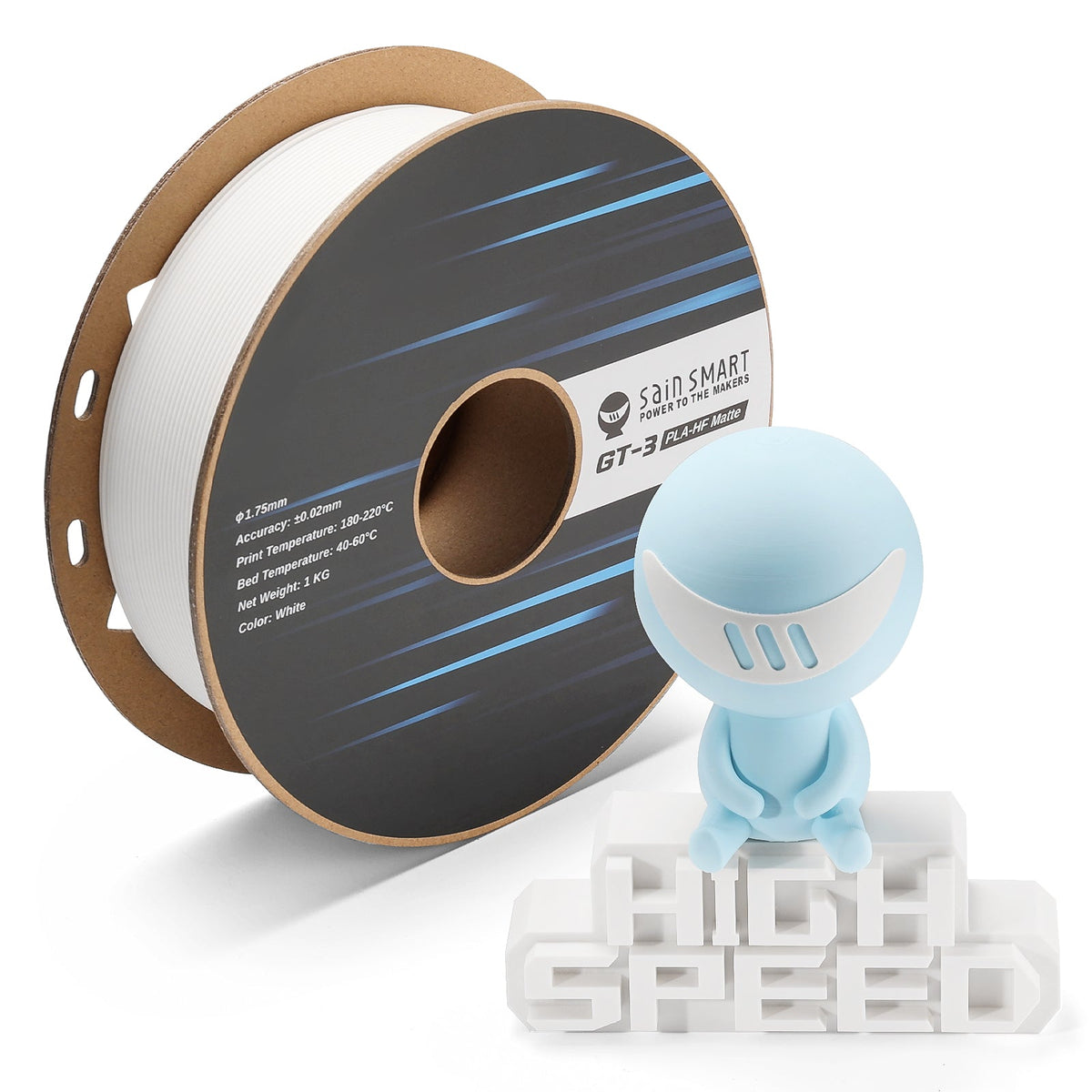 GT-3 High Speed Matte PLA Filament 1.75mm, 1KG, ±0.02mm, Black/White/Teal/Mint/Red/Grey — photo 4 of 10