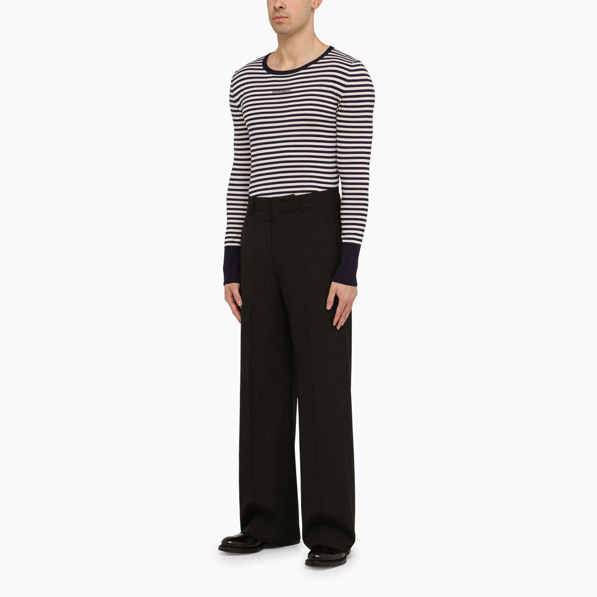 Dolce&Gabbana Black And White Striped Long Sleeved Jersey