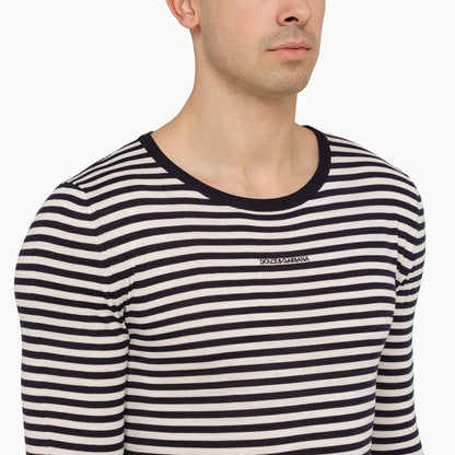 Dolce&Gabbana Black And White Striped Long Sleeved Jersey