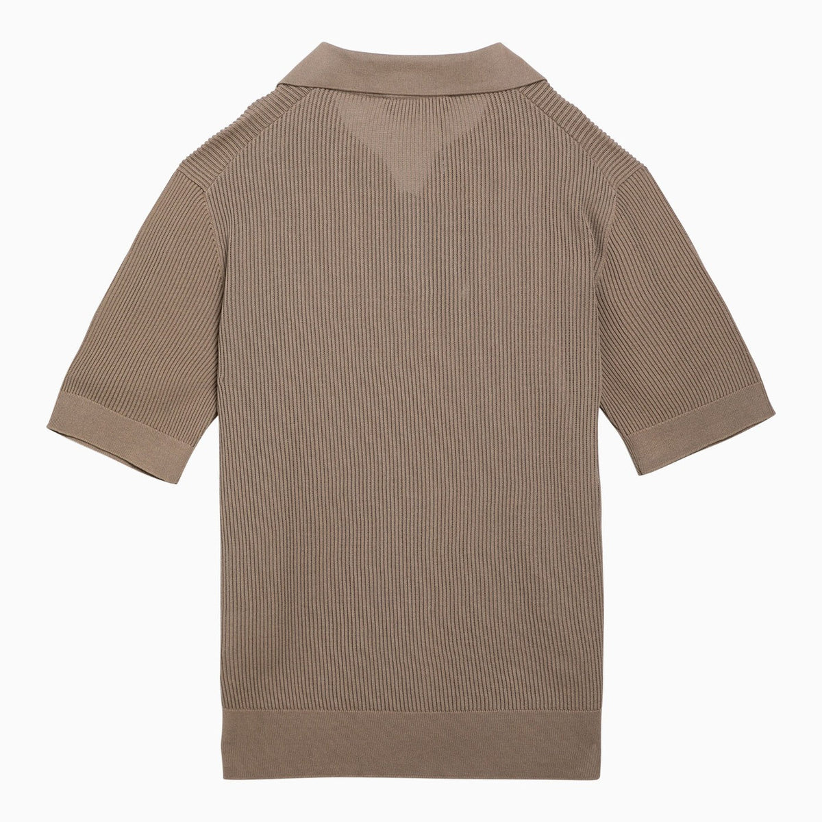 Dolce&Gabbana Beige Cotton Ribbed Polo Shirt
