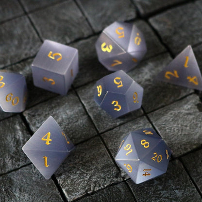 Edelstein Graue Katzenaugenstein DND Würfel-Set