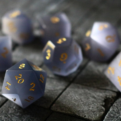 Edelstein Graue Katzenaugenstein DND Würfel-Set