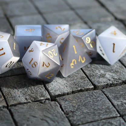 Edelstein Graue Katzenaugenstein DND Würfel-Set