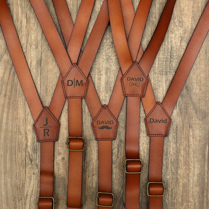 Genuine Leather Suspenders, Men Brown Suspenders, Customized Wedding Suspenders Mens Suspenders Groomsmen Suspenders Rustic Suspenders