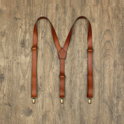 Genuine Leather Suspenders, Men Brown Suspenders, Customized Wedding Suspenders Mens Suspenders Groomsmen Suspenders Rustic Suspenders