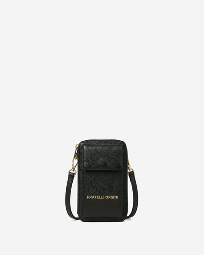 Giada (black) - Italian women's crossbody phone wallet with shoulder strap — photo 3 of 8