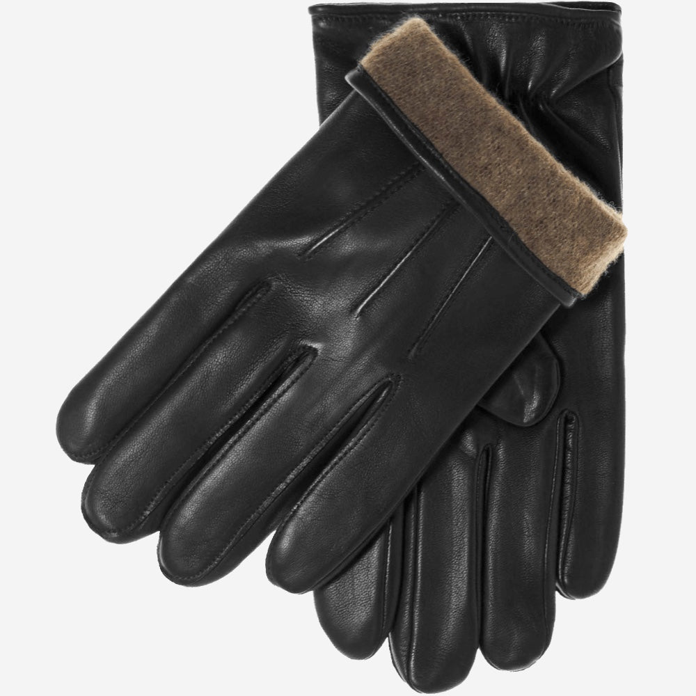 Giovanni (black) - Classic Italian lambskin leather gloves with cashmere lining & touchscreen feature — photo 1 of 10