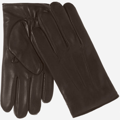 Giovanni (brown) - Classic Italian lambskin leather gloves with cashmere lining & touchscreen feature — photo 3 of 10