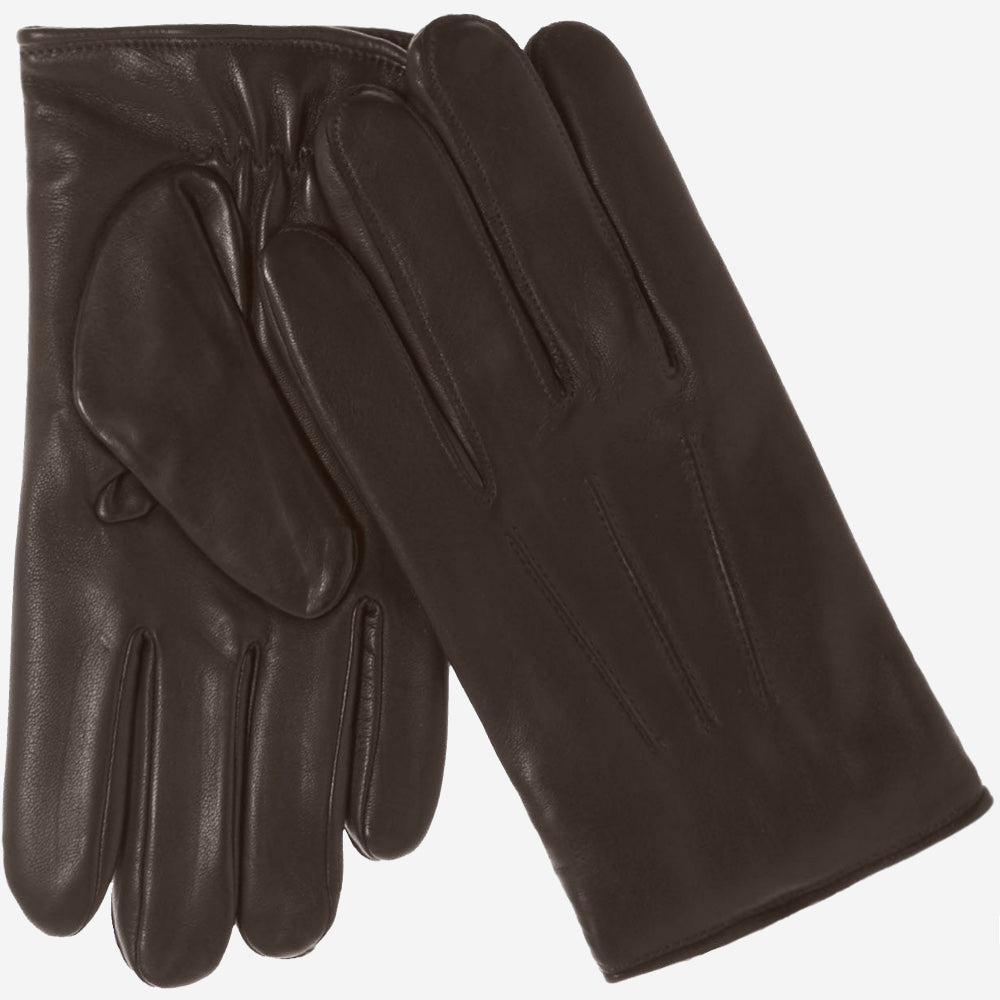 Giovanni (dark brown) - Classic Italian lambskin leather gloves with cashmere lining — photo 2 of 10