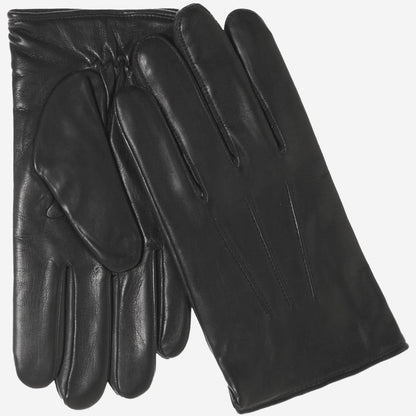 Giovanni (black) - Classic Italian lambskin leather gloves with cashmere lining — photo 3 of 10