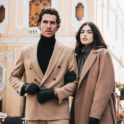Giovanni (black) - Classic Italian lambskin leather gloves with cashmere lining — photo 9 of 10