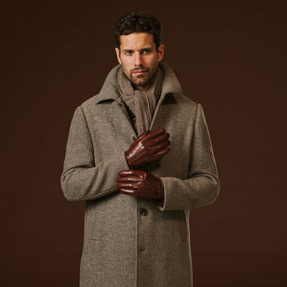 Giovanni (brown) - Classic Italian lambskin leather gloves with cashmere lining — photo 4 of 10