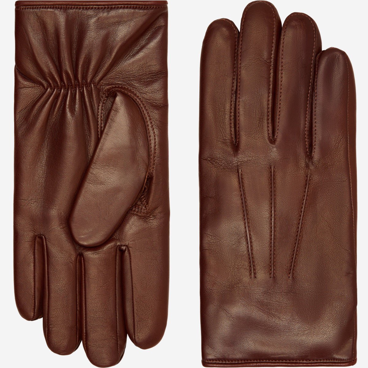 Giovanni (brown) - Classic Italian lambskin leather gloves with cashmere lining — photo 3 of 10