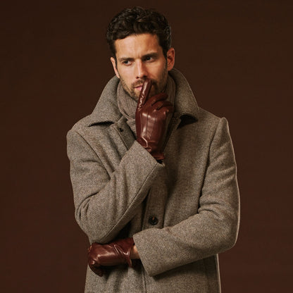 Giovanni (brown) - Classic Italian lambskin leather gloves with cashmere lining — photo 9 of 10