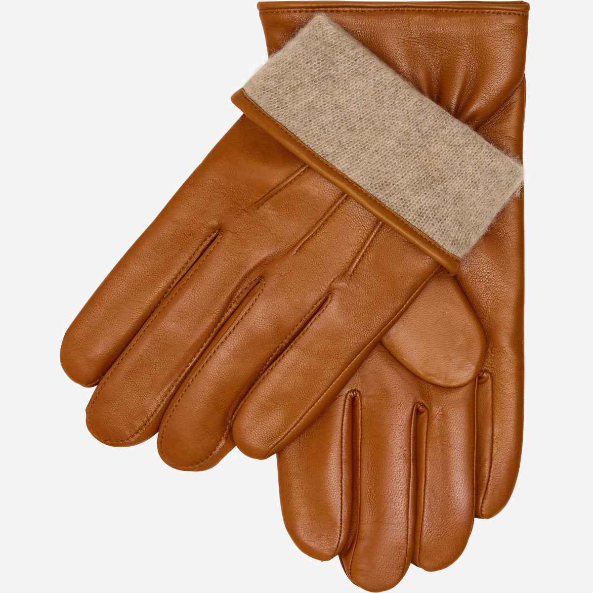 Giovanni (cognac) - Classic Italian lambskin leather gloves with cashmere lining — photo 1 of 10