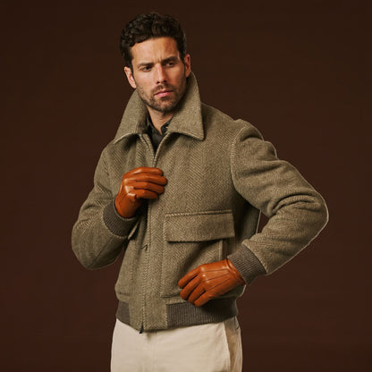 Giovanni (cognac) - Classic Italian lambskin leather gloves with cashmere lining — photo 3 of 10