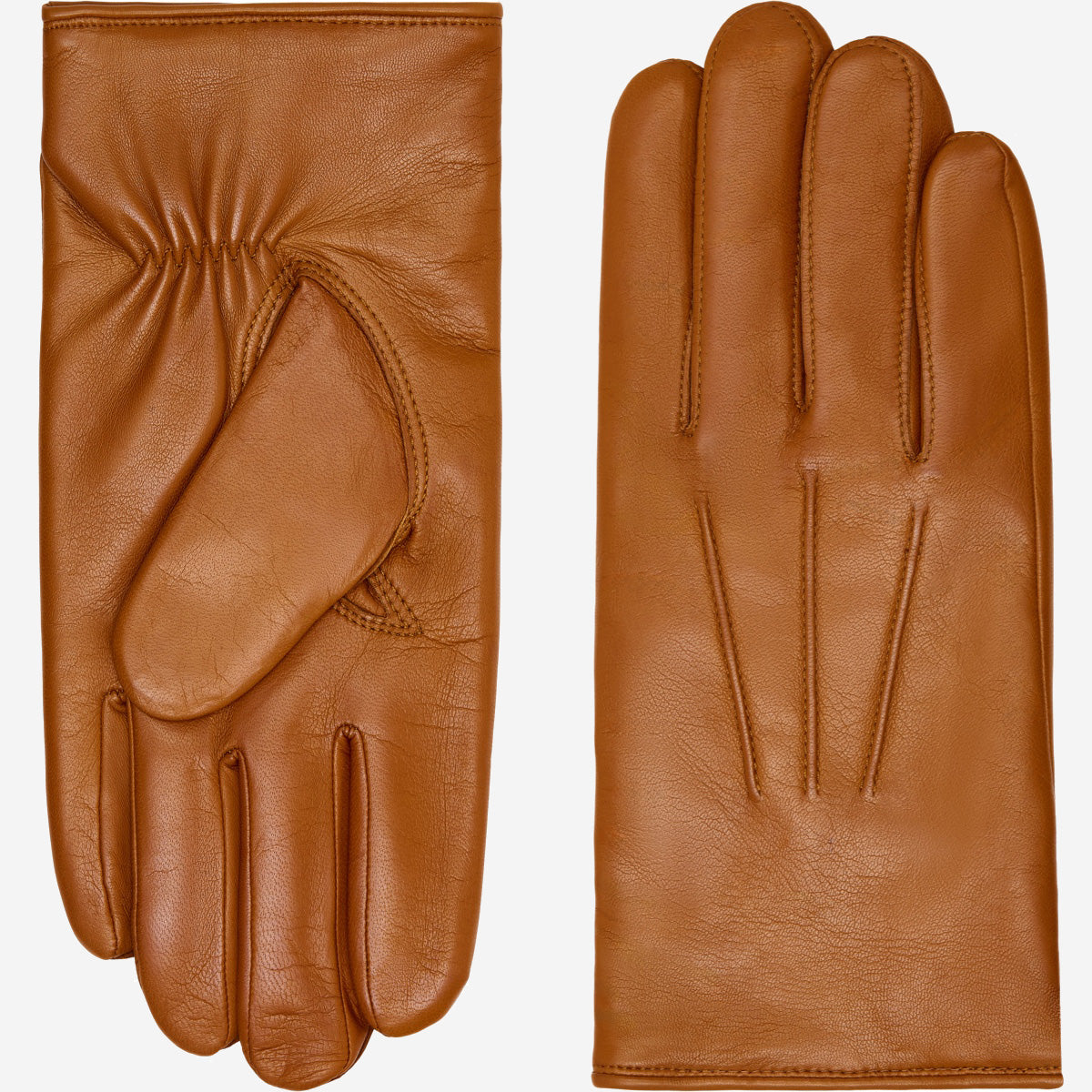 Giovanni (cognac) - Classic Italian lambskin leather gloves with cashmere lining — photo 4 of 10