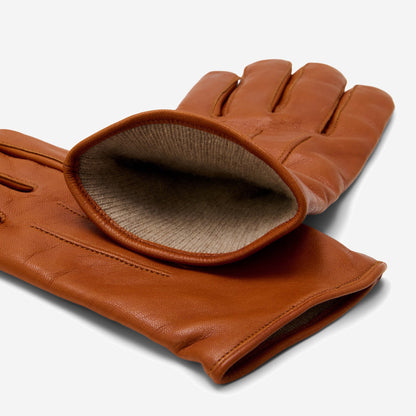 Giovanni (cognac) - Classic Italian lambskin leather gloves with cashmere lining — photo 5 of 10