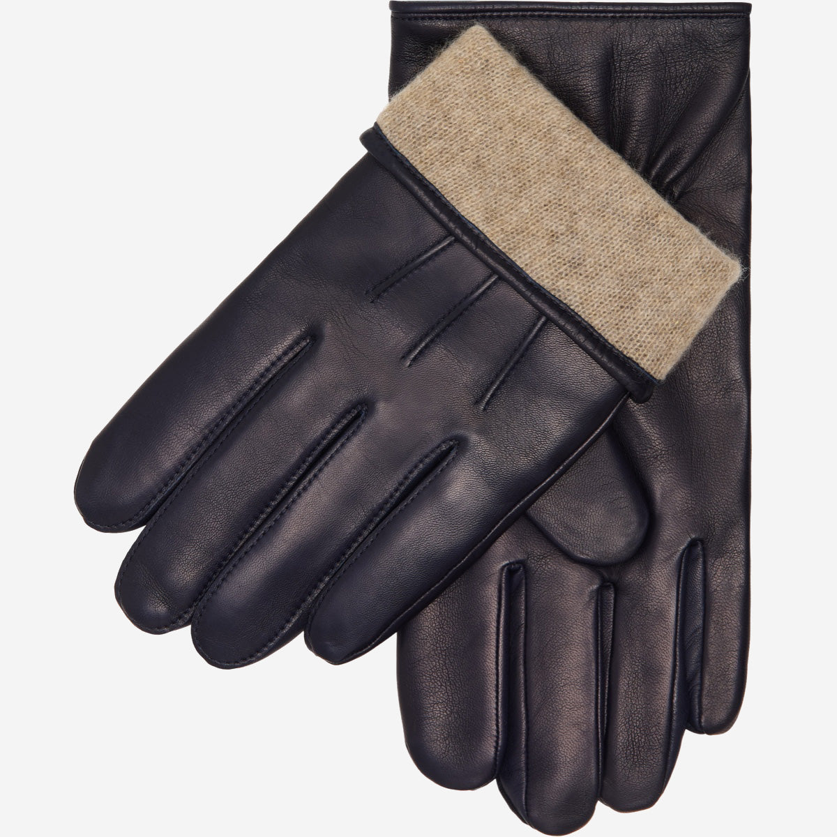 Giovanni (navy blue) - Classic Italian lambskin leather gloves with cashmere lining — photo 2 of 10