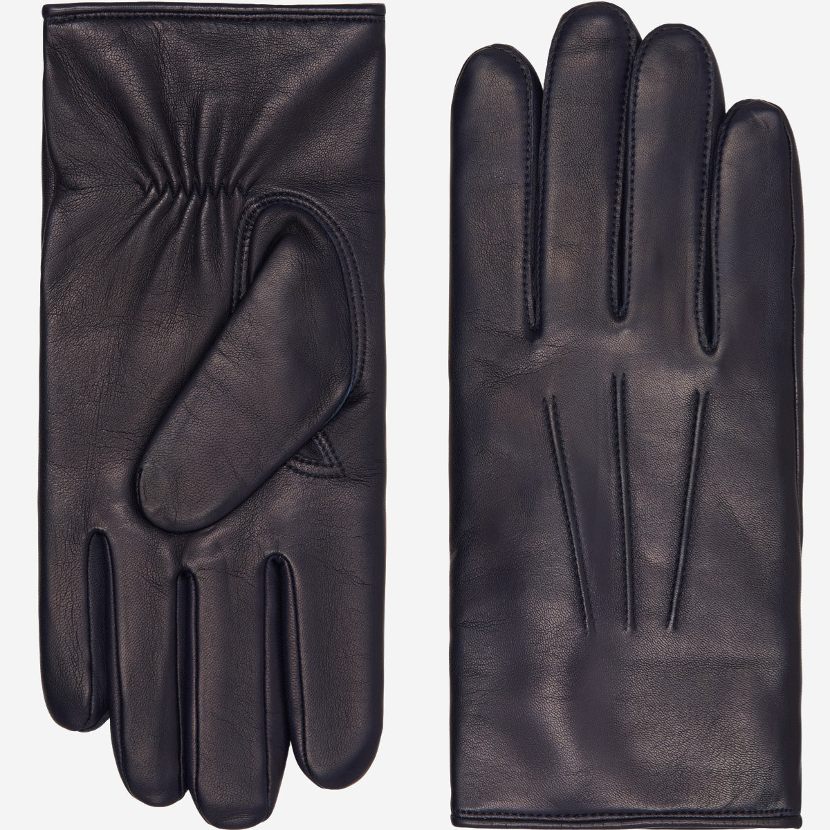Giovanni (navy blue) - Classic Italian lambskin leather gloves with cashmere lining — photo 3 of 10