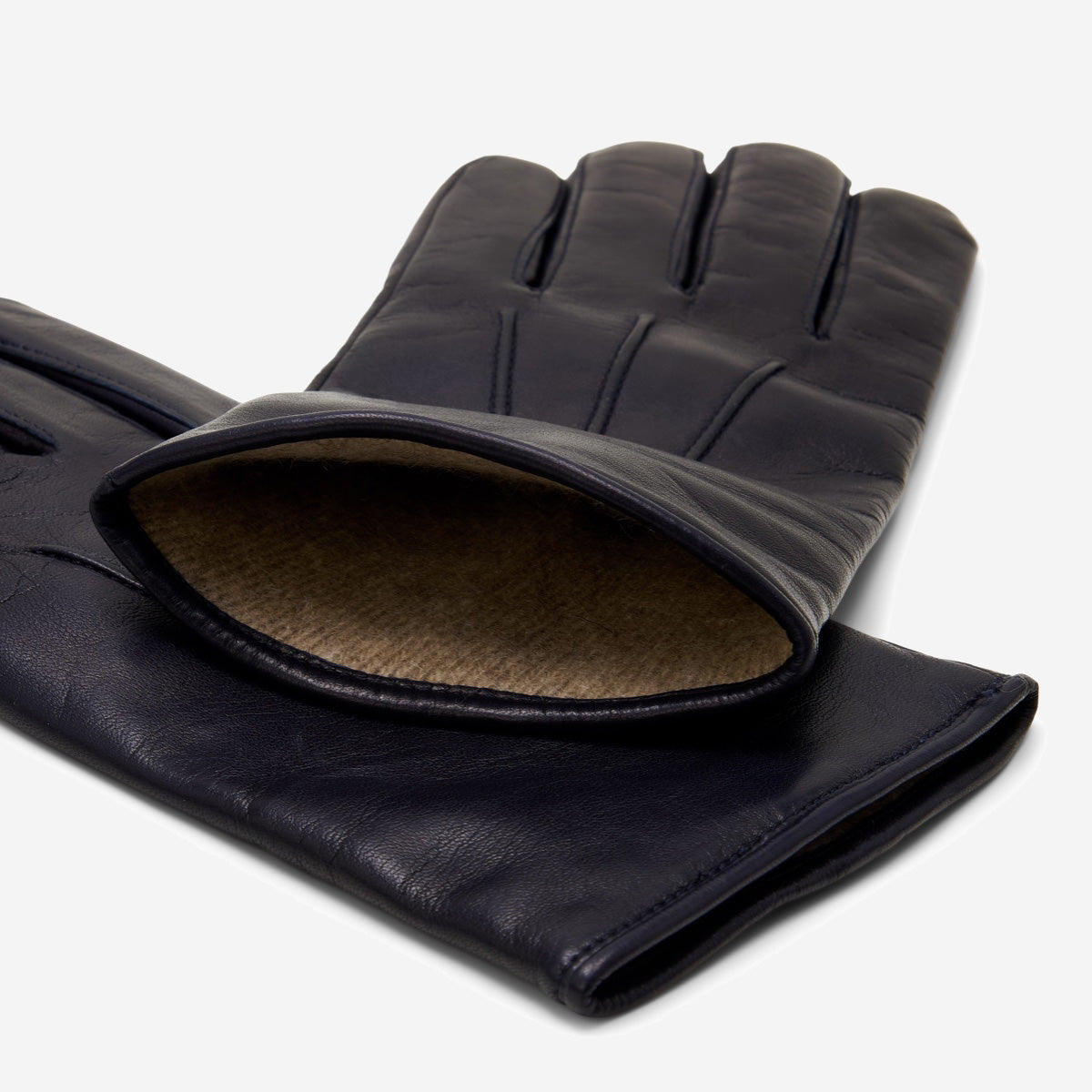Giovanni (navy blue) - Classic Italian lambskin leather gloves with cashmere lining — photo 4 of 10