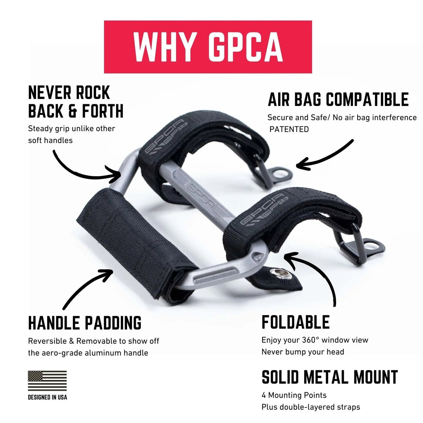 GP-Grip AIR — Airbag-Safe Handle for Jeep Wrangler (2024+)