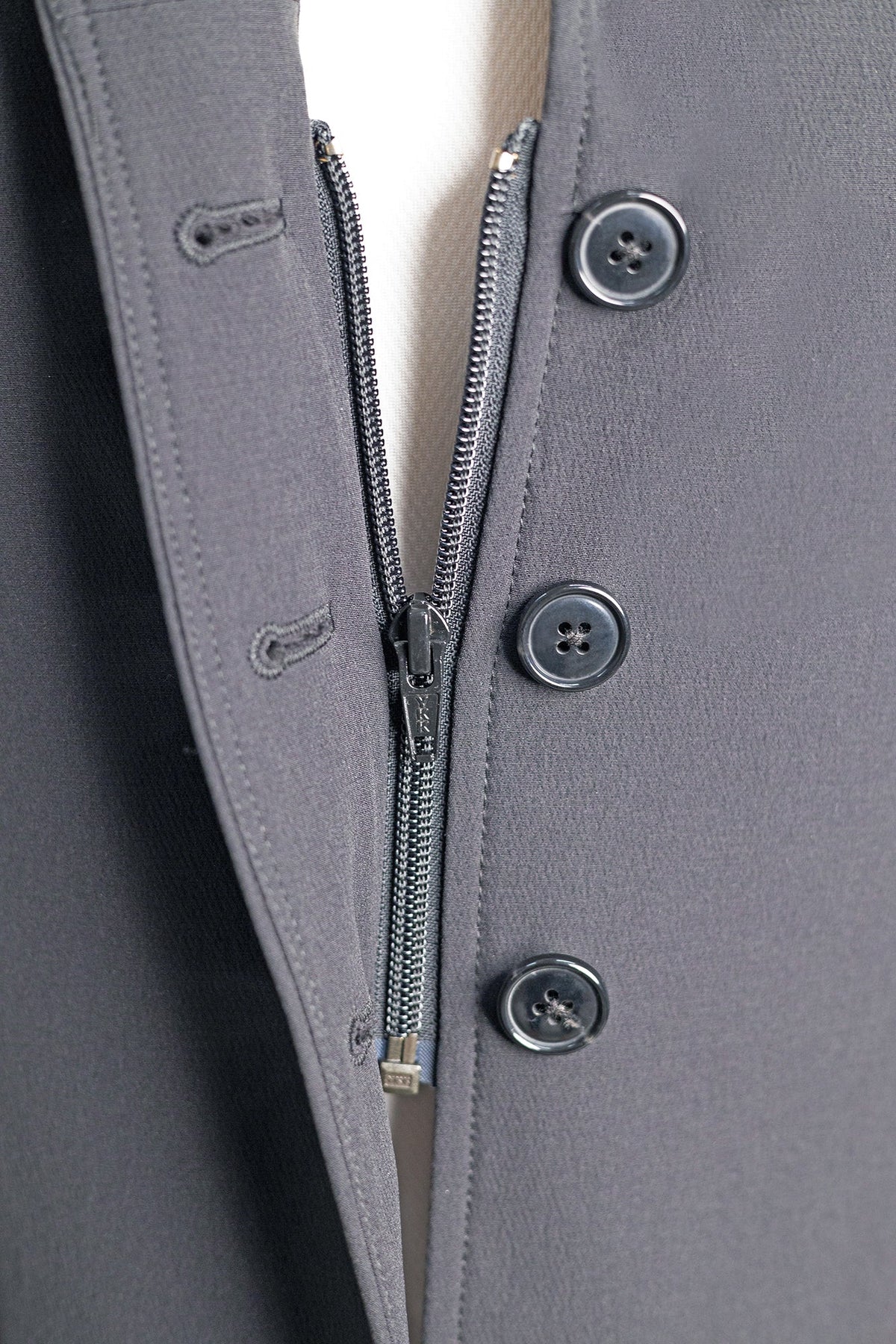 Grand Prix Ladies Quinn Show Coat, 4 Button with Hidden Zipper Closure, Navy