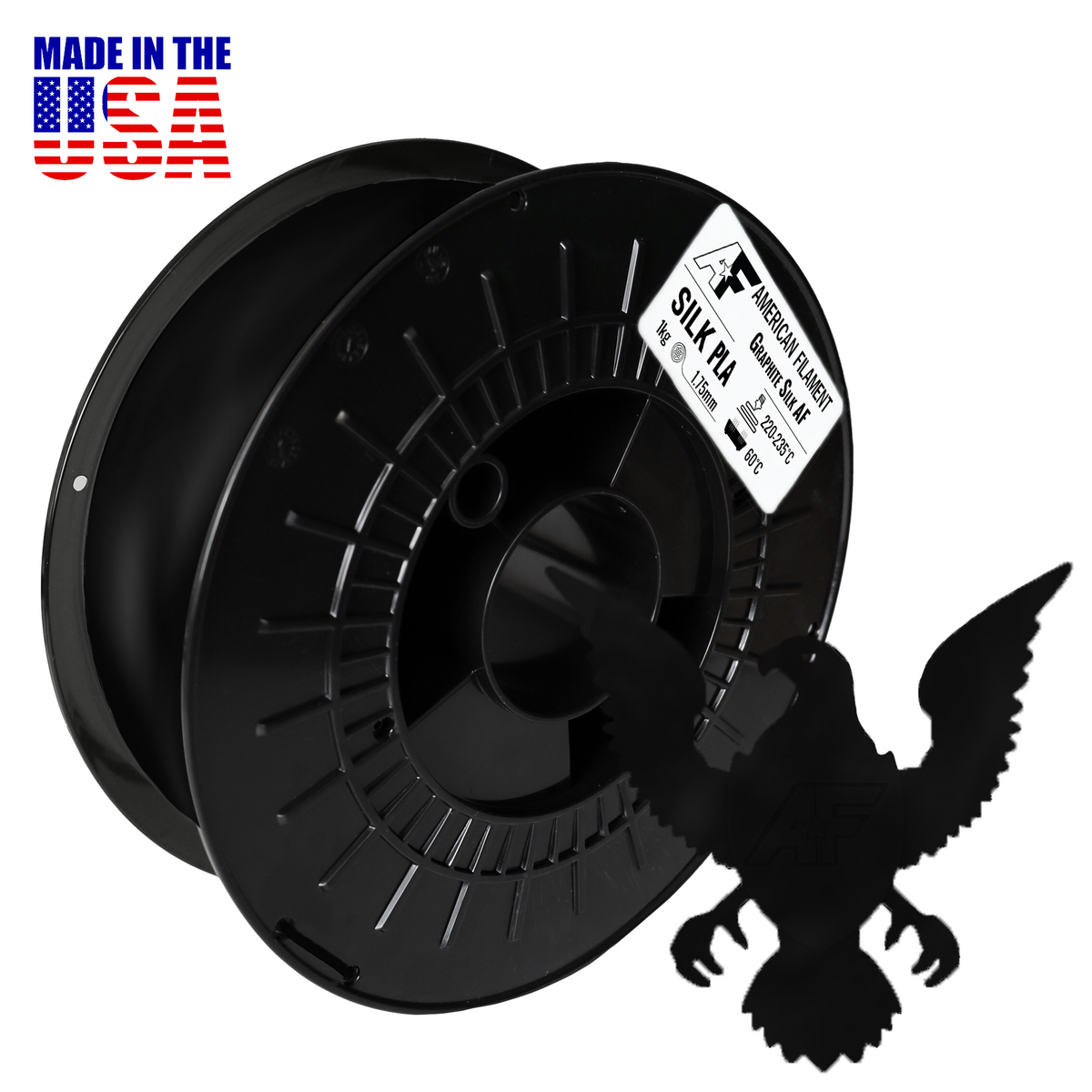 Graphite AF Silk PLA 3D Printer Filament, 1.75 mm Diameter, 1 kg Spool — photo 1 of 7