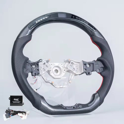Real Carbon Fiber LED Steering Wheel for Nissan Z Fairlady 400Z RZ34 2023–2026 with Perforated Leather Grip