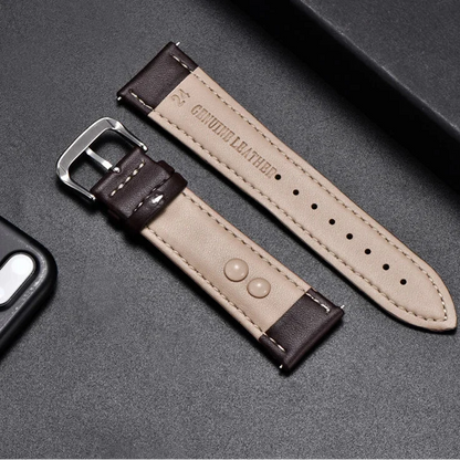 Motorola Moto Watch Band, Soft Calfskin Leather Strap, Steel Buckle