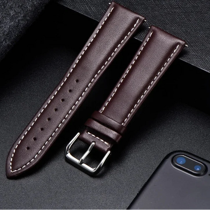 Motorola Moto Watch Band, Soft Calfskin Leather Strap, Steel Buckle