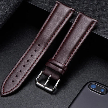 Motorola Moto Watch Band, Soft Calfskin Leather Strap, Steel Buckle