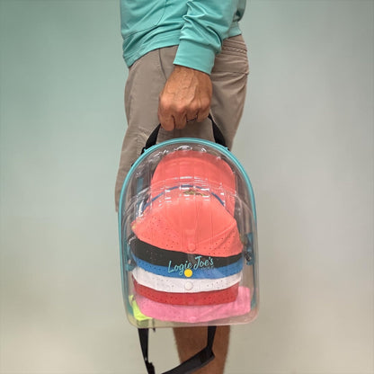Hat Caddy Travel Case | Hard Shell Hat Carrier Holds Up to 8 Hats | Clear Protective Hat Storage Case with Adjustable Shoulder Strap
