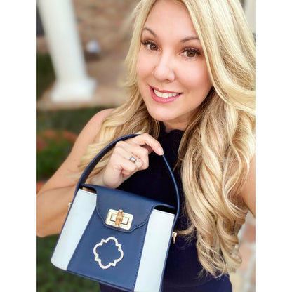 Harper Bag in Navy/White