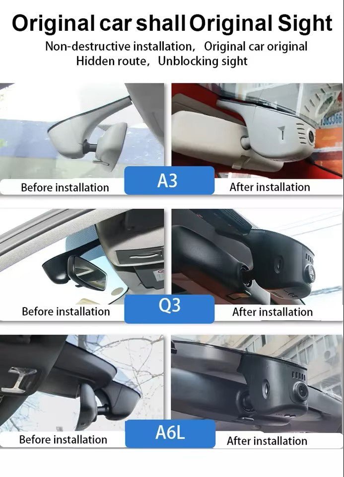 Bayern Audi Dash Cam Gray Frame most models 2017-2025
