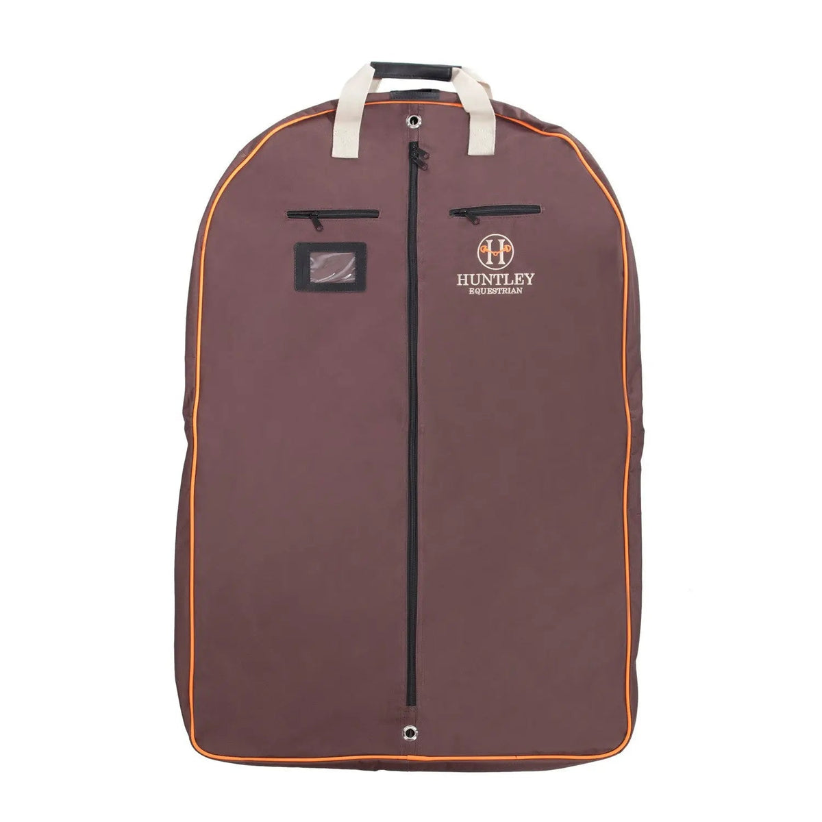 Huntley Equestrian Deluxe Brown Travel Carry On Garment Bag with Accessories Zipper Cover for Travel, Business, Horse Shows