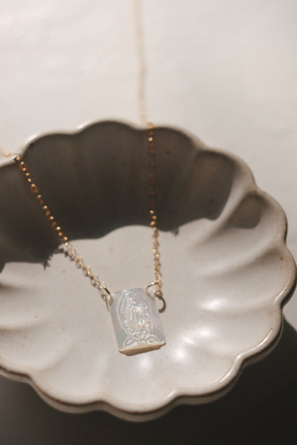 Mother of Pearl Guadalupe Necklace