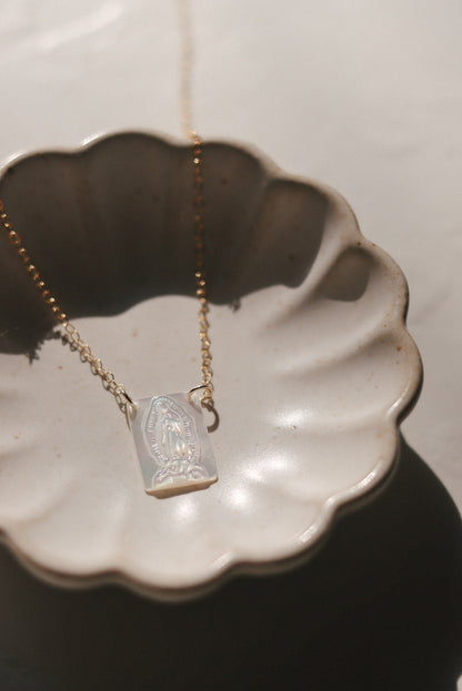 Mother of Pearl Guadalupe Necklace