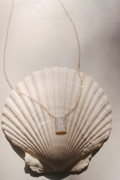 Mother of Pearl Guadalupe Necklace