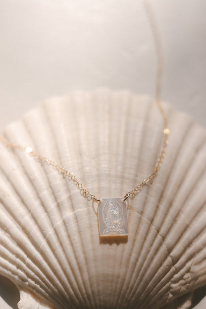 Mother of Pearl Guadalupe Necklace