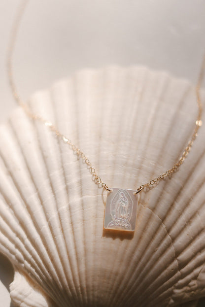 Mother of Pearl Guadalupe Necklace