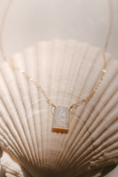 Mother of Pearl Guadalupe Necklace