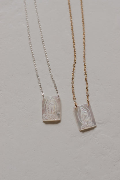 Mother of Pearl Guadalupe Necklace