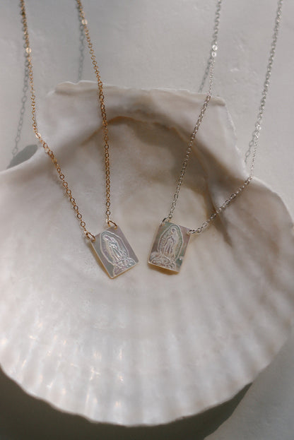 Mother of Pearl Guadalupe Necklace