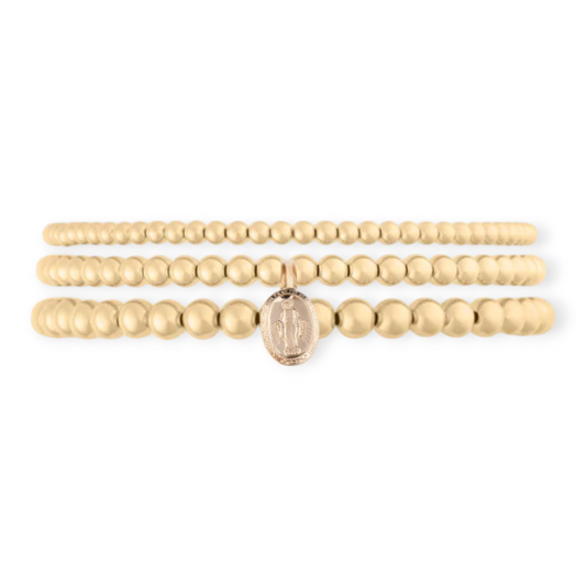 blessed mary juno bracelet triple stack (3+4+5mm)
